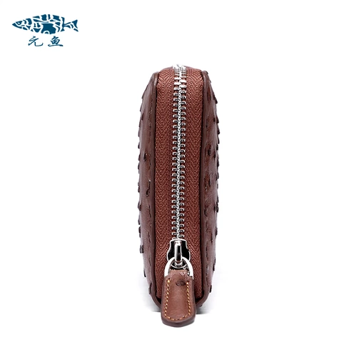 元鱼 Мужская импортная универсальная сумка с петлей на руку, длинный бумажник для отдыха, из натуральной кожи