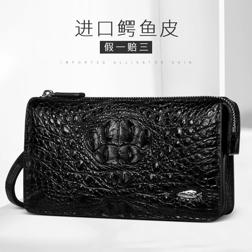 元鱼 Импортная сумка с петлей на руку, бумажник, маленькая сумка клатч, новая коллекция, крокодил, из натуральной кожи