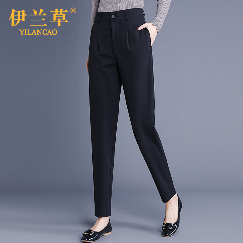 Quần của phụ nữ 2018 new harem quần nữ mùa hè phần mỏng chín quần quần lỏng đen củ cải chân quần âu