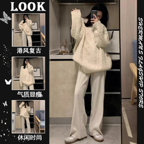 Maternity Autumn Suit Fashionable Spring and Autumn New Long-sleeved Autumn and Winter Sweater Fashionable Loose Lazy Casual Two-piece Set