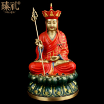 Hand-painted bronze statue of the King of Kizo Kizang Sai Po Three Saints pure copper ornaments