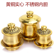 Buddhist Supplies Buddha Utensils Brass Holy Water Cup Jinbao Offering Cup God of Wealth cup Guan Gong offering Glass