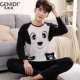 Bộ đồ ngủ nam dài tay cotton mùa xuân và mùa thu hoạt hình Teen Boy Big Boy Dịch vụ tại nhà 12-18 năm đồ bộ nam mặc nhà