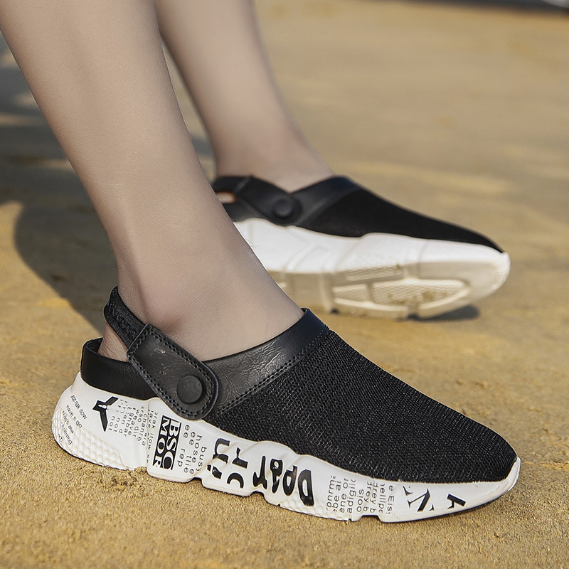 2022 summer Baotou slippers men's fashion outside wear bird's nest beach hole shoes men's breathable thick bottom large size sandals