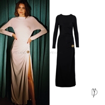 Australian niche @STA pure original waist pleated slimming high slit dress