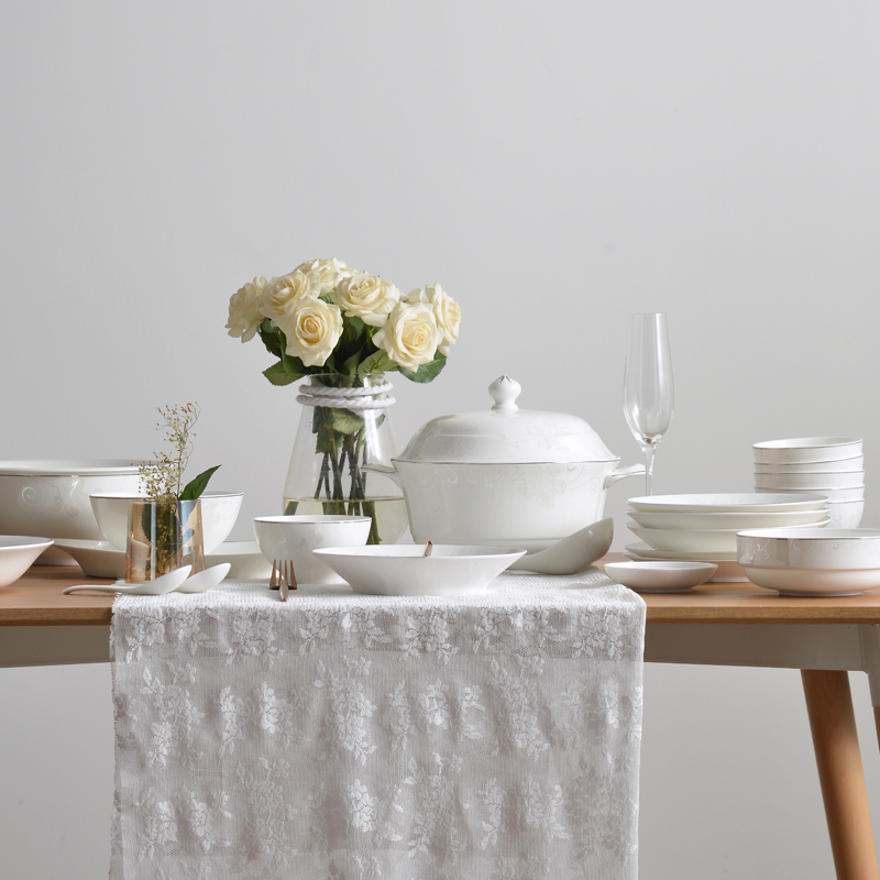 Red rose ipads China tableware home dishes dishes housewarming gift set of tangshan ipads porcelain tableware ceramic dishes