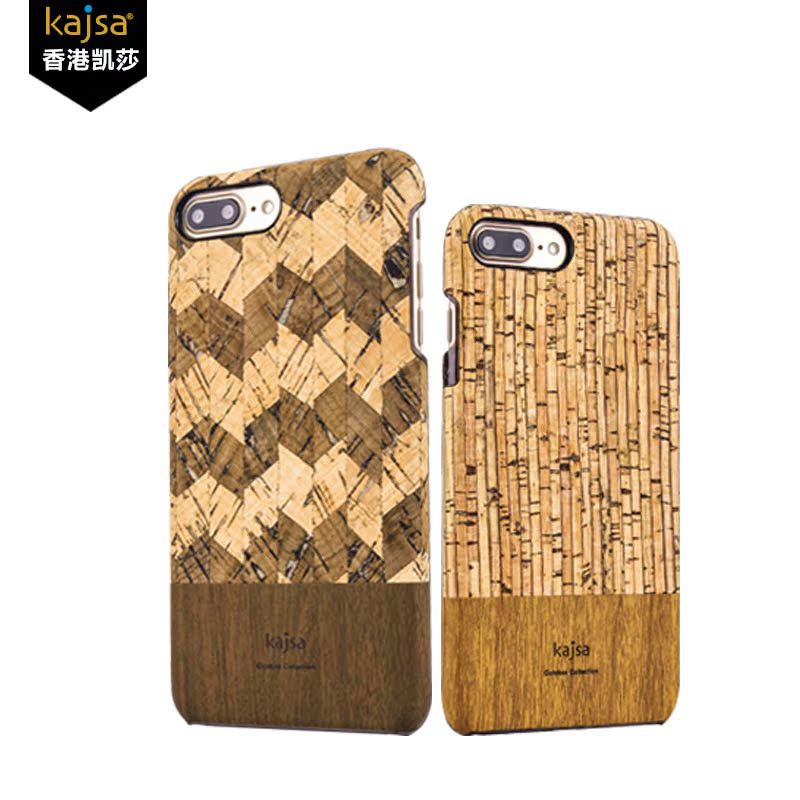 kajsa Outdoor Collection Wood Pattern Corkwood Nature PU Leather Hard Case Cover for Apple iPhone