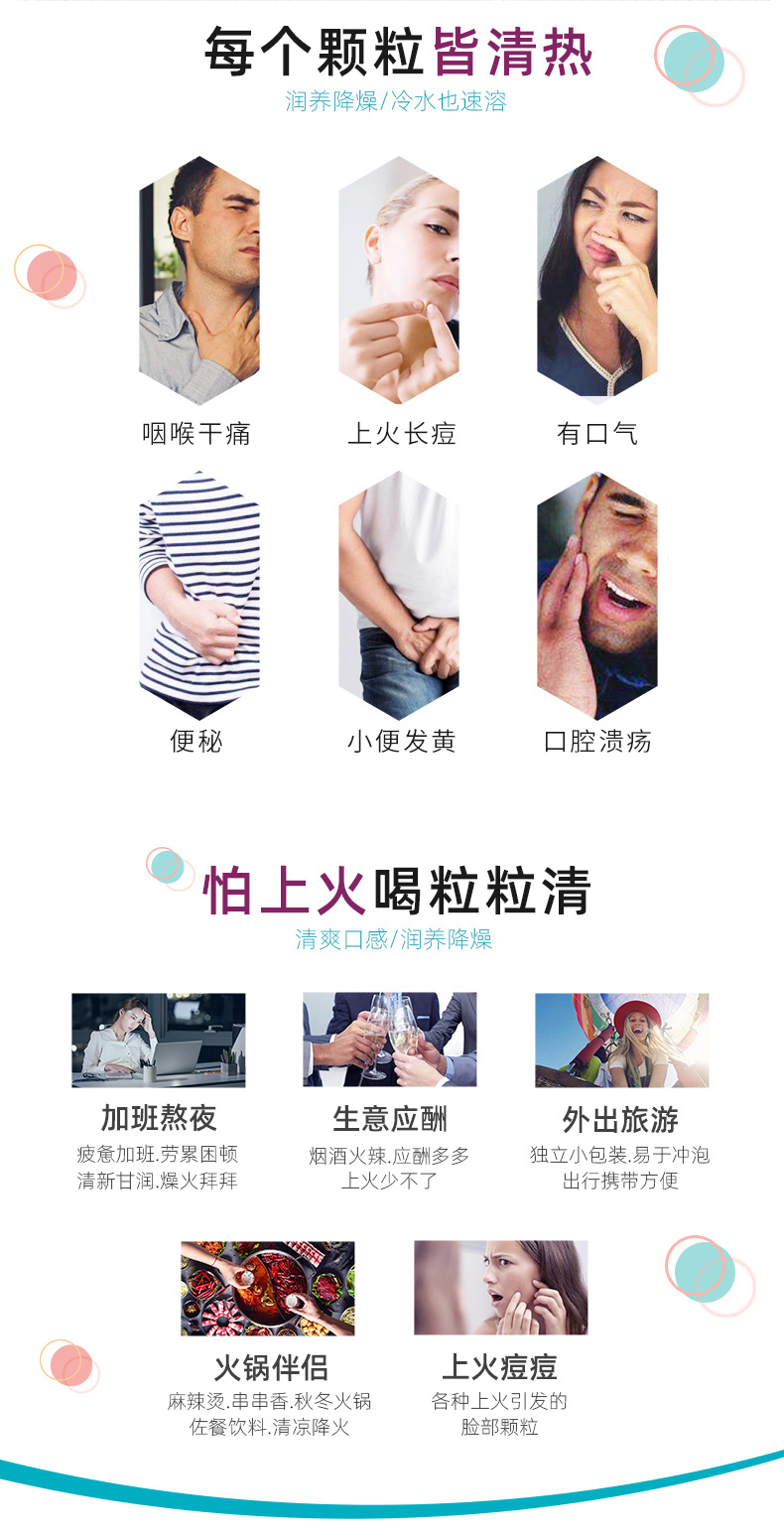 买1送1 京都念慈庵 草本粒粒清冲剂 降火祛痘 6g*7袋 图2