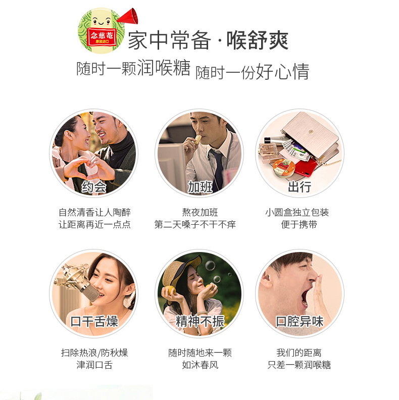 吐槽大会赞助商 百年品牌 京都念慈庵 枇杷润喉糖 60g*3盒 图3