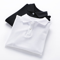 High-end children polo shirt custom male students white short sleeve lapel top cotton T-shirt custom printed logo summer
