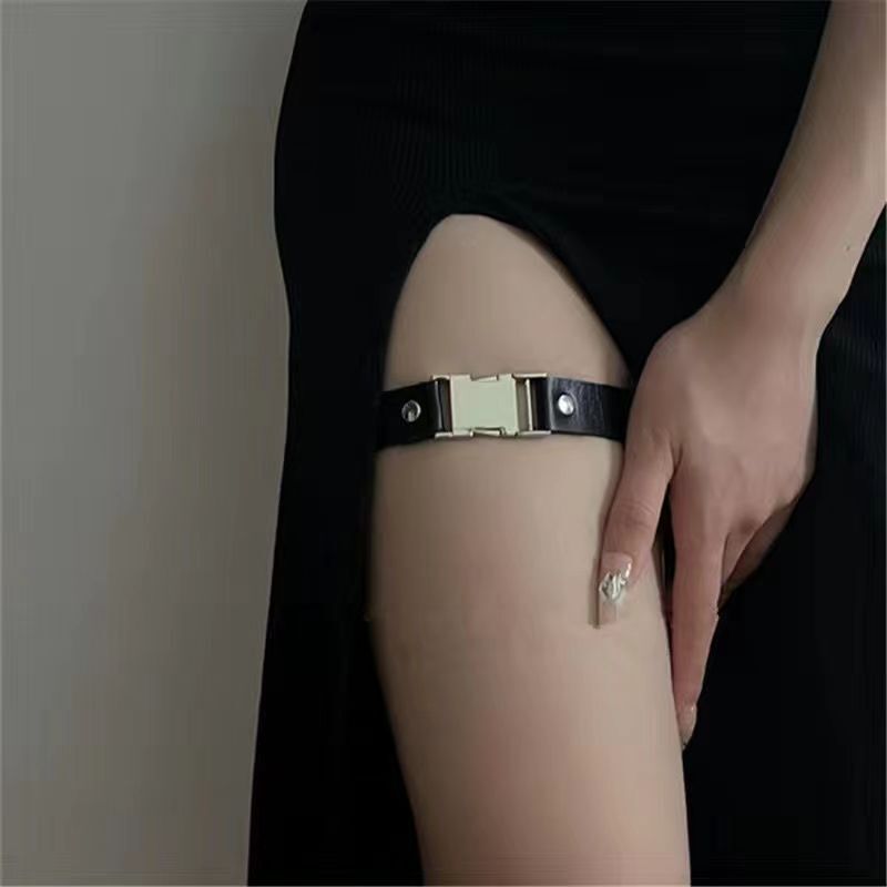 Leg Ring Y2K Strap Large Size Personalized Alloy Buckle Garter Gothic Punk Pu Leather Adjustable Thigh Ring Leg Ring Y2K Strap Large Size Personalized Alloy Buckle Garter Gothic Punk Pu Leather Adjustable Thigh Ring