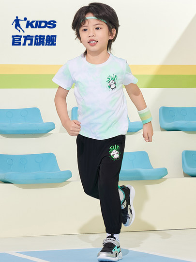 乔丹童装男童裤子速干裤2025秋季新款小童裤子儿童梭织透气长裤