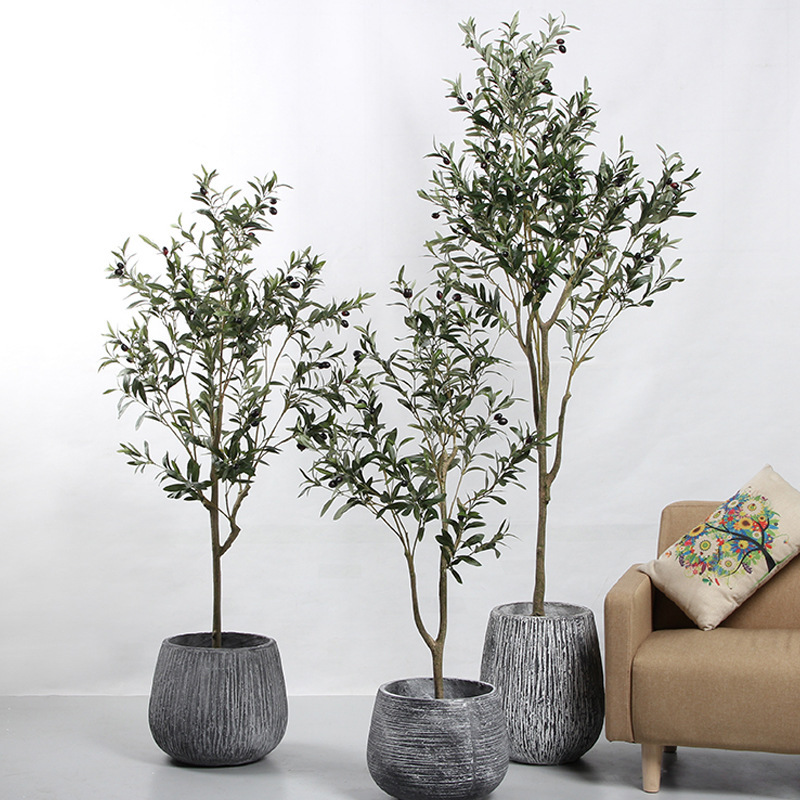 Olive Tree Artificial Green Plant Potted Nordic Indoor Window Decoration Artificial Tree Internet-Famous Large Artificial Plant