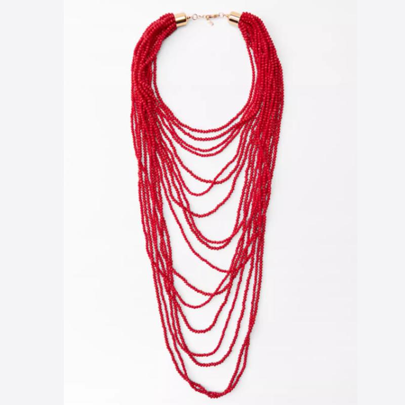 Over 39  Zara Beaded Rice Bead Long Necklace Handmade Jewelry