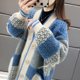 Mink velvet knitted cardigan jacket women autumn and winter 2022 new Korean version loose lazy wind thick ladies sweater outerwear