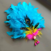 New large Yangko drama film and television Hua Dan headdress ethnic square dance peacock feather head flower Yangko headdress