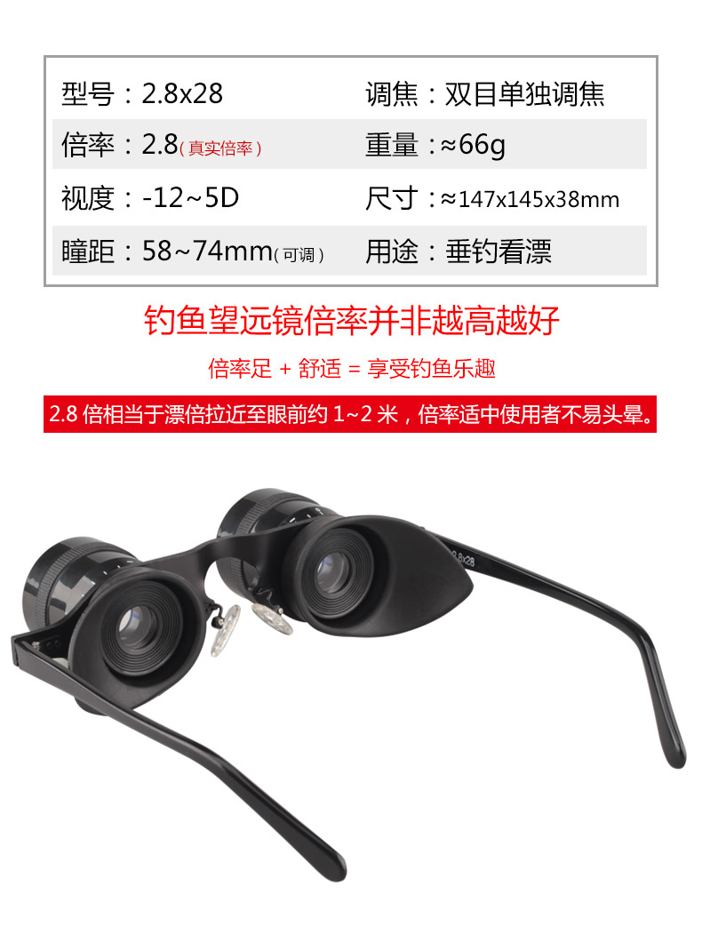 Kính viễn vọng câu cá Yueying để nhìn trôi gần với ống kính zoom độ nét cao đeo kính 2,8 lần 5 câu 10 - Kính viễn vọng / Kính / Kính ngoài trời ống nhòm một mắt