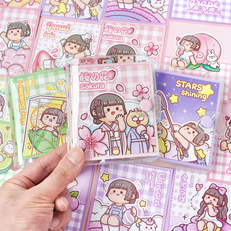Mini Mini Ledger Pocket Pocket Book with a three-hole working page Portable Signature Notebook with a notebook cute girl heart convenience small book