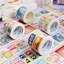 Japanese Paper Tape Net Red Handbook Girl Cartoon Character Aesthetic Girl Little Fresh Cute Notebook Decorative Sticker Material Diary Tool Color Wide Creative Tape