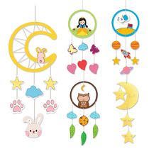 Xibao wooden dream catcher children diy handmade graffiti pendant kindergarten art creative wind chime pendant toy