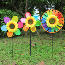 Xibao single-layer six-leaf sun flower windmill cloth strip turntable sunflower outdoor advertising Windmill Festival wedding decoration