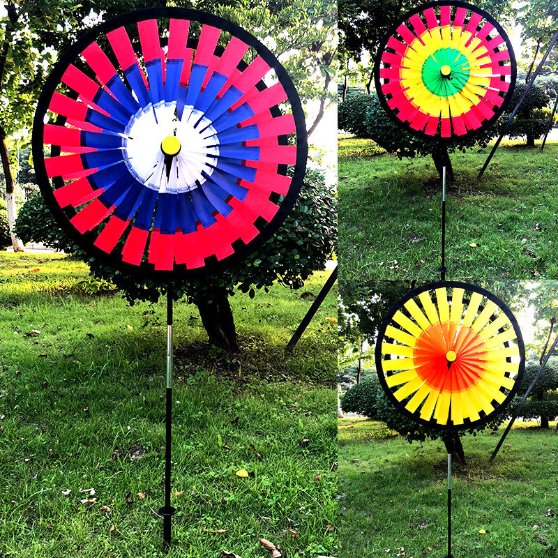 Xibao outdoor advertising windmill double disc turntable windmill Real estate Park Flower Street Scenic Area Kindergarten decoration