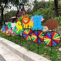 Xibao animal riding motorcycle cloth windmill turntable scenic spot real estate kindergarten farmhouse decoration childrens toys