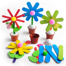 Xibao Double Ninth Festival cute little wood flower potted gift kindergarten childrens parent-child handmade material bag