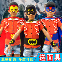Hibao childrens performance costume cloak men and women Superman Spider-Man Cape bat suit wristband