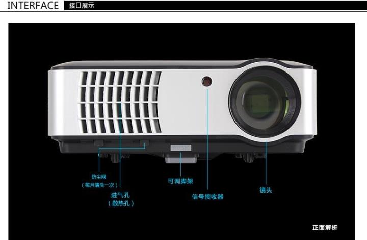 Rigal RIG-RD văn phòng tại nhà Máy chiếu giảng dạy HD Máy chiếu 3D thông minh WIFI không dây - Máy chiếu