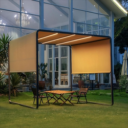 Outdoor Awning, Terrace Parasol, Outdoor Courtyard Retractable Awning, Aluminum Alloy Awning, Garden Canopy Tent