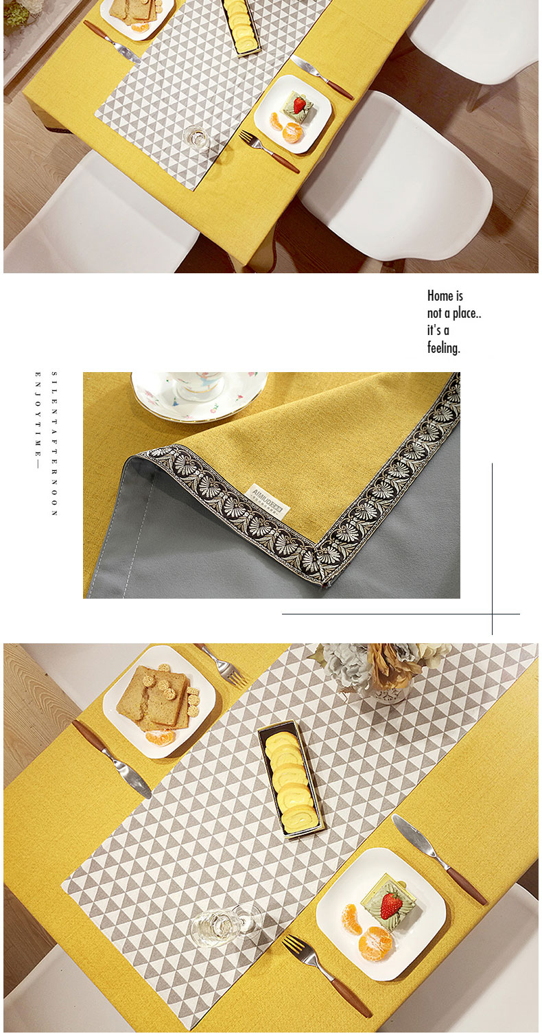 Khăn trải bàn bằng vải cotton và vải lanh nhỏ bàn cà phê tươi bàn vải không thấm nước Bắc Âu in ký túc xá khăn trải bàn hình chữ nhật khăn trải bàn kính phòng khách
