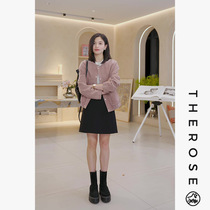 Zhirou (Luoshen Rose) imported high-luxury sheep suede leather jacket classic and fashionable collarless three-dimensional box womens jacket