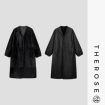 Zhirou (Winter in the North) Spanish imported Lagon LACON high luxury retro V-neck reversible long style large