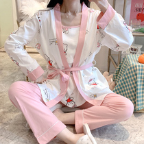 Moon clothes Spring and autumn long-sleeved cotton postpartum feeding clothes Confinement nursing summer thin maternity pajamas during pregnancy