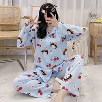 Maternity pajamas Cotton long-sleeved spring and summer thin postpartum feeding clothes Nursing home clothes postpartum confinement home clothes