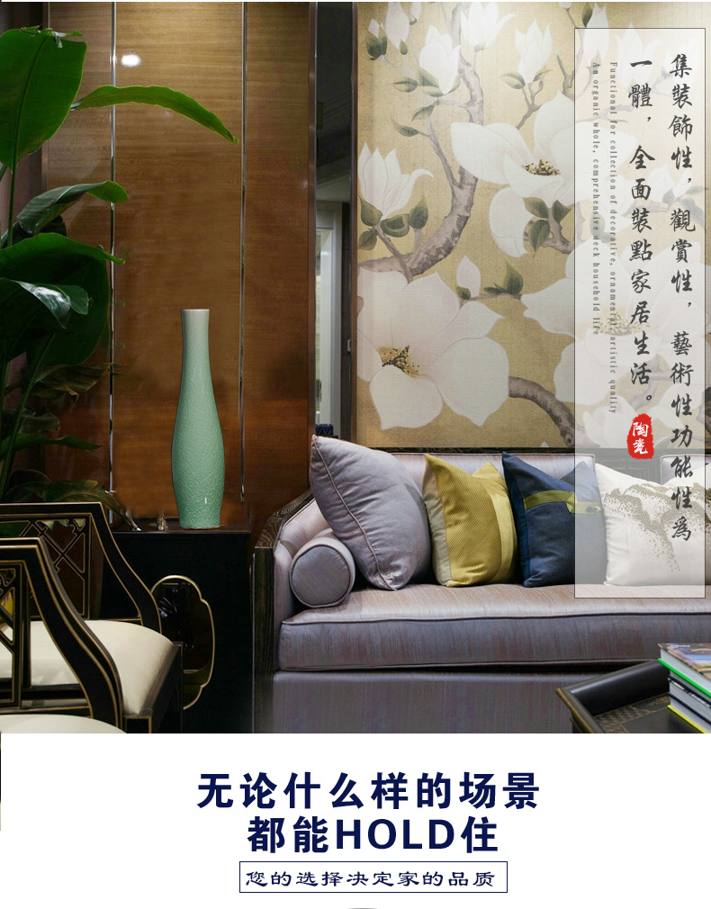 Jingdezhen ceramics, vases, flower arranging furnishing articles archaize crack glaze goddess of mercy bottle dry flower of new Chinese zen floral outraged