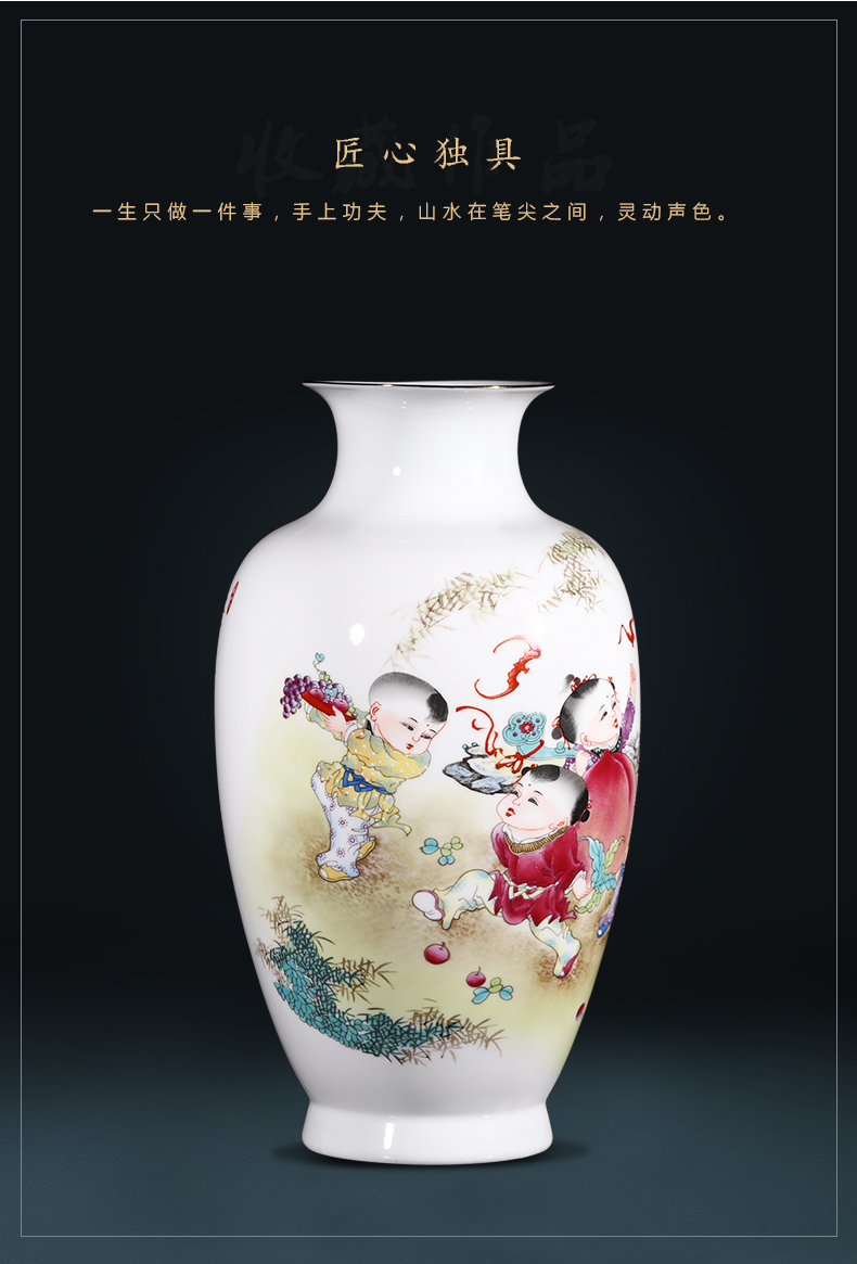 Jingdezhen ceramics vase furnishing articles flower arranging new Chinese style living room live figure gift porcelain home decoration arts and crafts