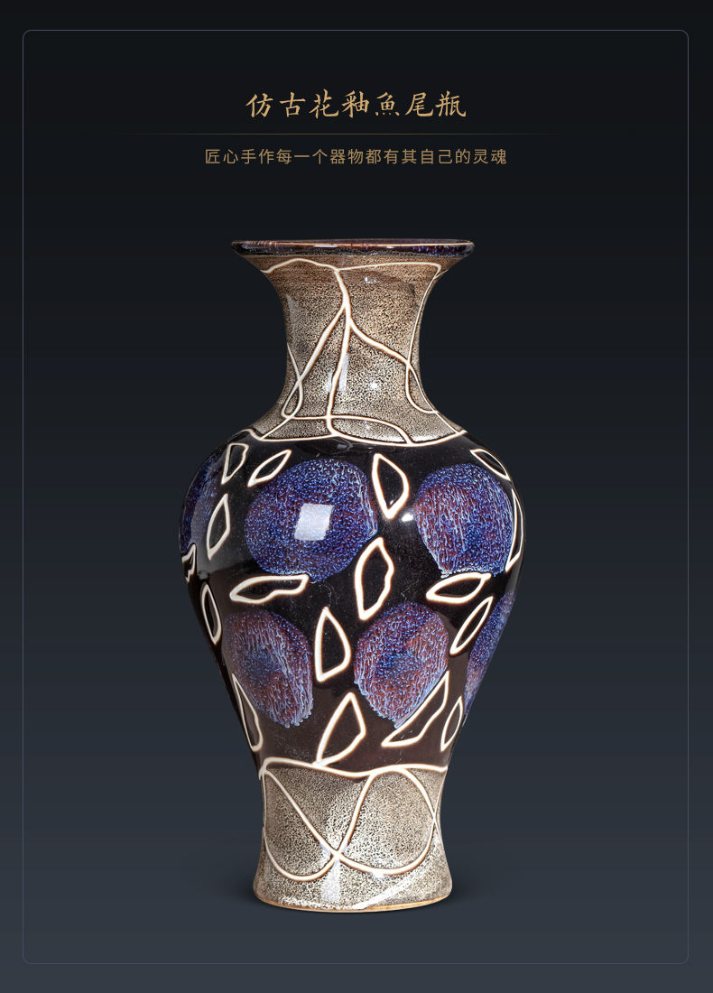 Archaize of jingdezhen ceramics up vases, flower arranging rich ancient frame of Chinese style household furnishing articles, the sitting room porch decoration