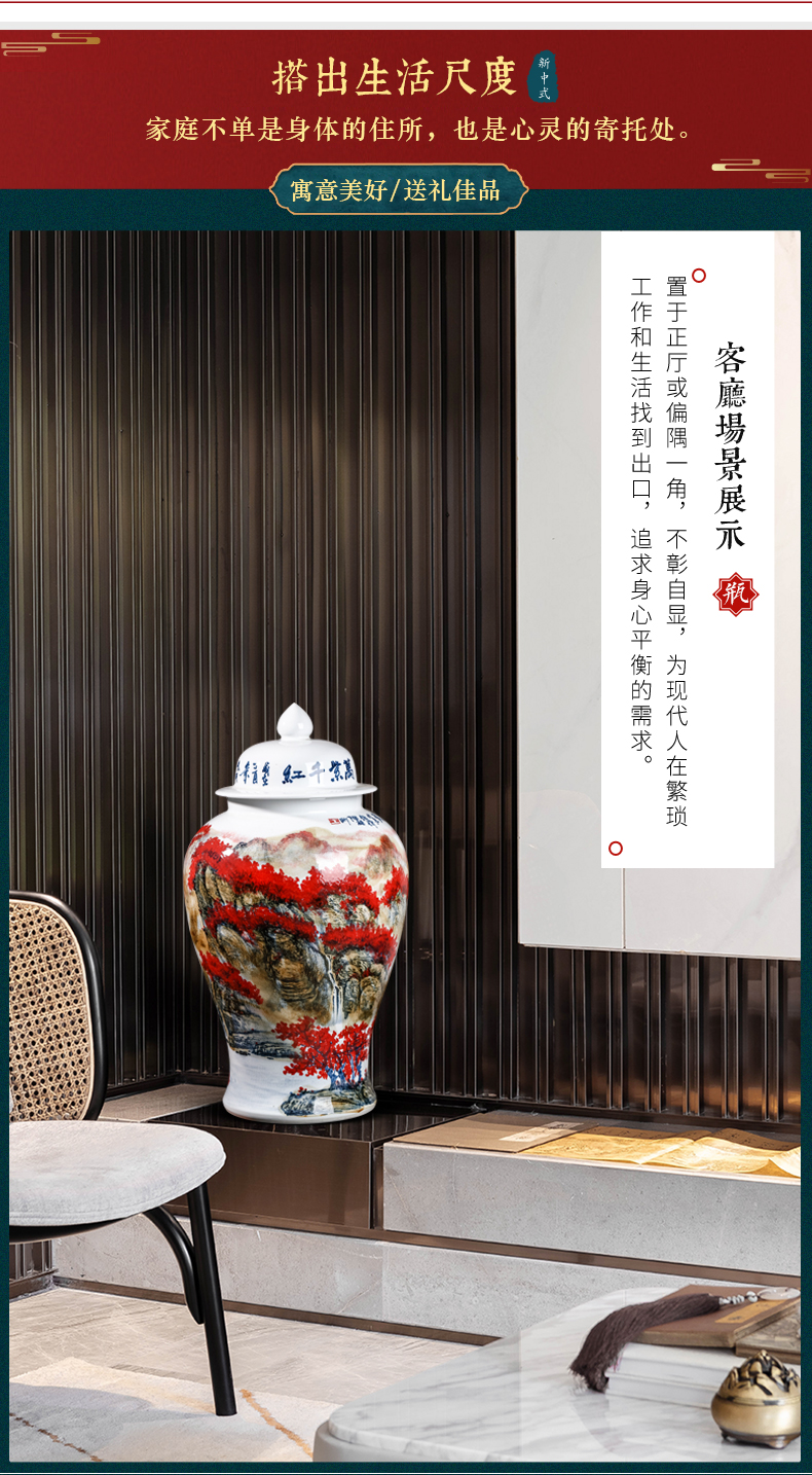 Jingdezhen ceramic general Chinese wind full pot of modern Chinese style household, sitting room porch storage tank furnishing articles