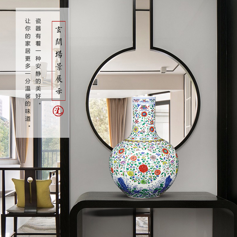 Jingdezhen ceramics imitation yongzheng hand - made color bucket vase Chinese style restoring ancient ways is the sitting room porch home furnishing articles