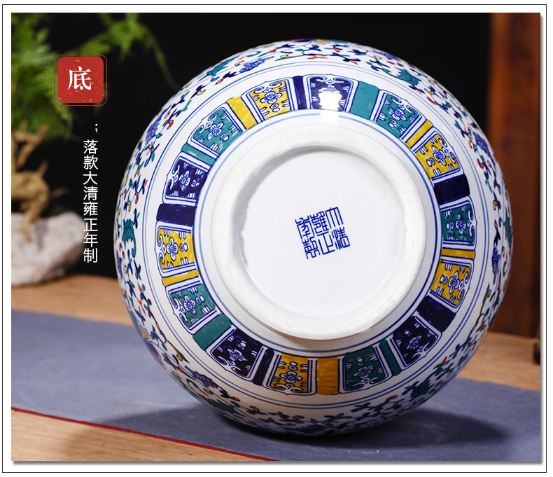 Jingdezhen ceramics antique blue and white porcelain vases, flower arranging large new Chinese style living room TV ark, decorations furnishing articles