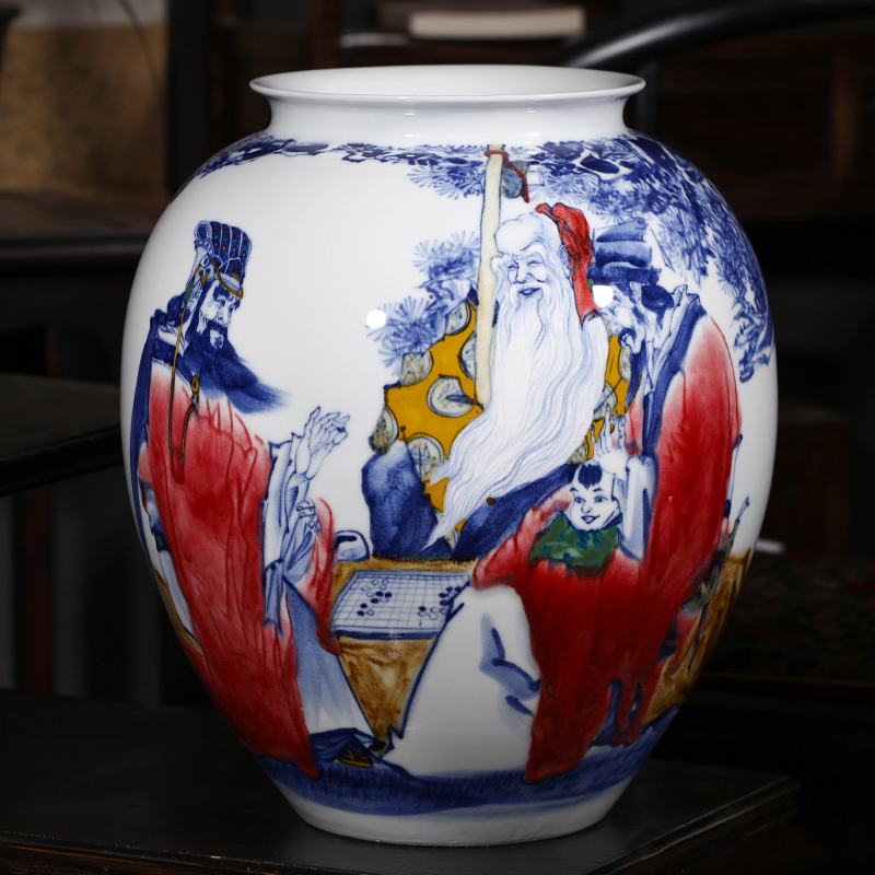 Jingdezhen ceramic creative up hand - made "samsung skies" sitting room big vase painting and calligraphy barrels of office furnishing articles