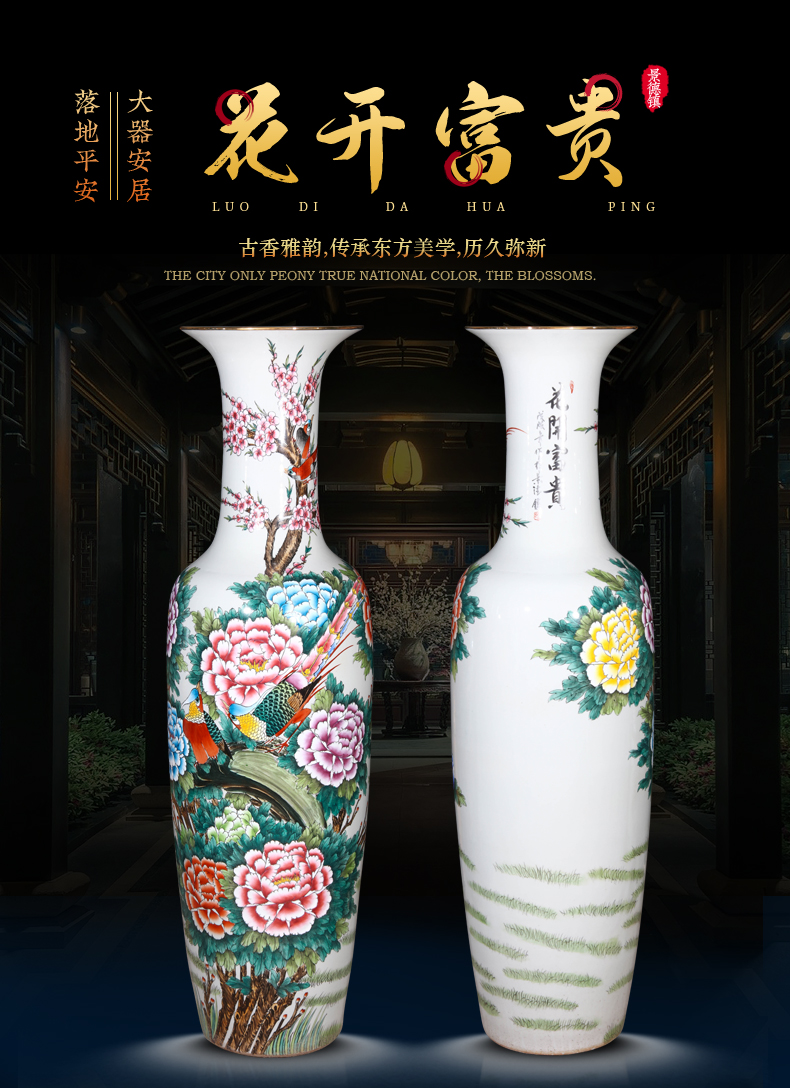 Jingdezhen ceramics new Chinese style household adornment TV ark, furnishing articles, hand - made blooming flowers large vase