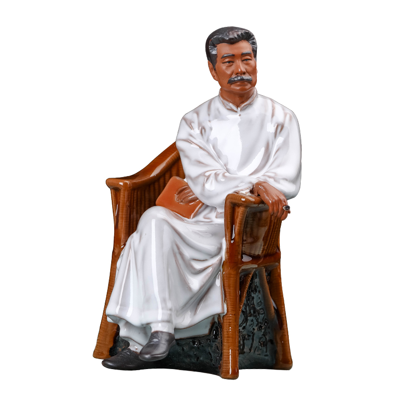 Jingdezhen ceramics lu xun character its modern study of Chinese style living room office decoration handicraft furnishing articles
