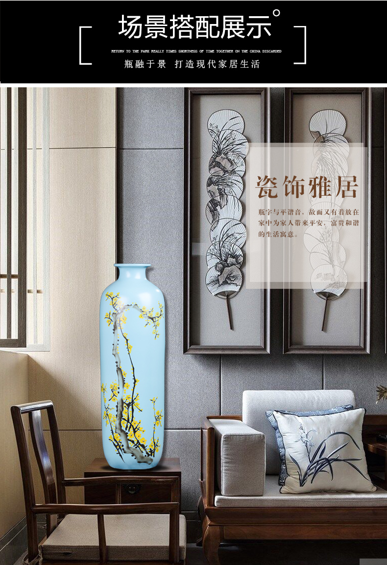 Jingdezhen ceramics high hand - made vases, flower arranging landing place, a new Chinese TV ark, large sitting room adornment