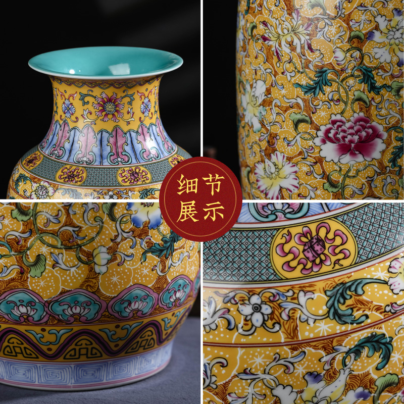 Jingdezhen ceramics colored enamel of large vase Chinese style home TV ark, adornment is placed large living room