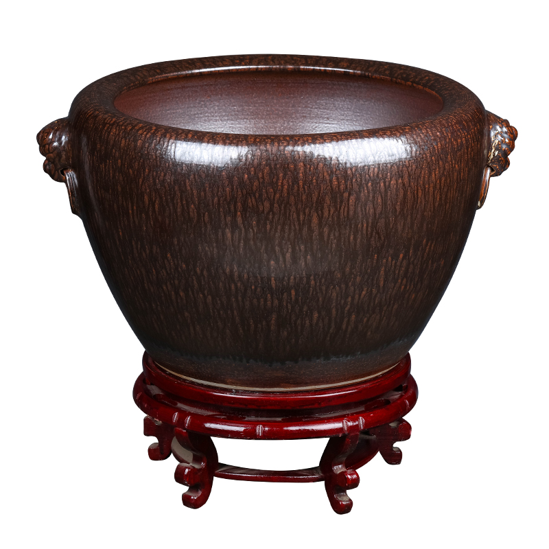 Jingdezhen ceramic flower pot oversized retro goldfish bowl lotus lotus sitting room is suing garden tree cylinder