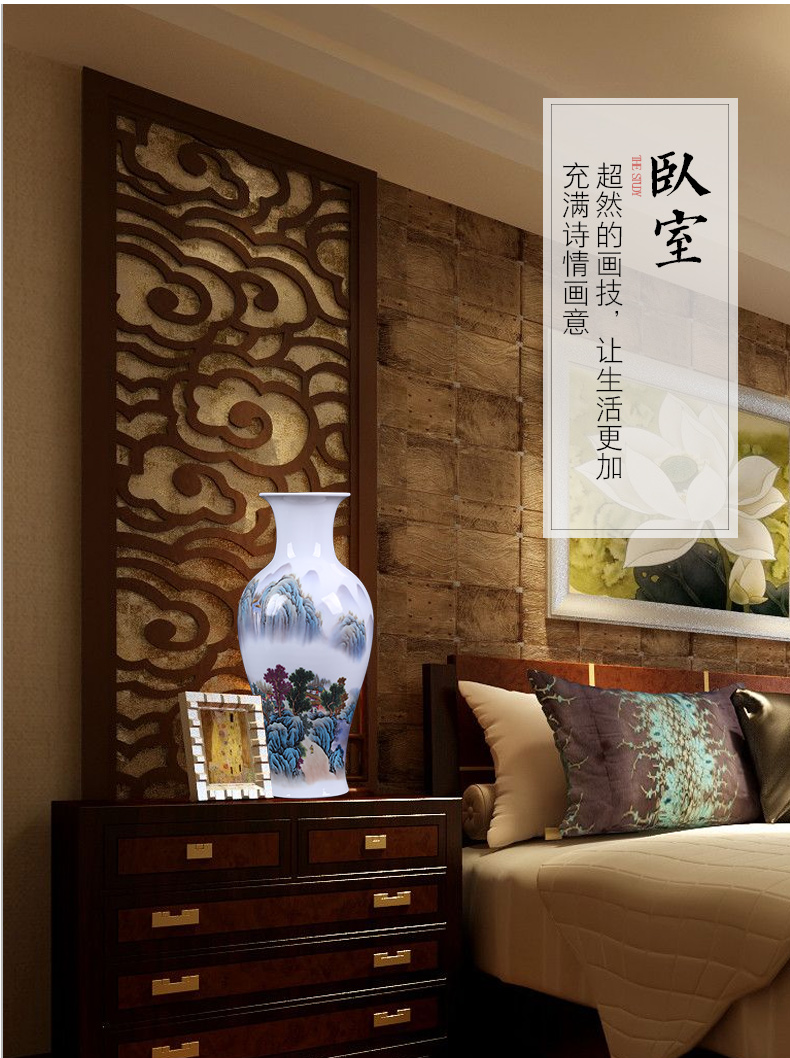 Jingdezhen ceramics, vases, flower arrangement of new Chinese style living room lucky bamboo wine rich ancient frame home furnishing articles