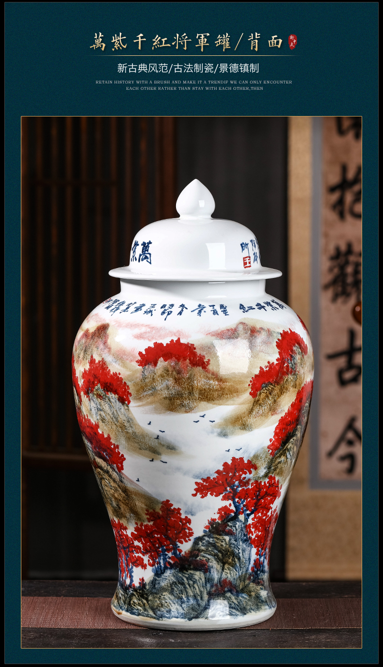 Jingdezhen ceramic general Chinese wind full pot of modern Chinese style household, sitting room porch storage tank furnishing articles
